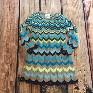 {Hanna Andersson} blue chevron knit dress